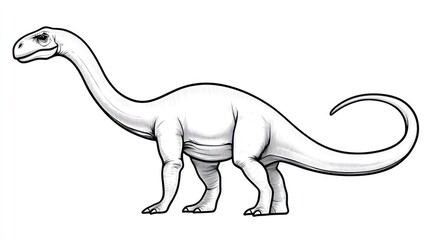 Fototapeta premium Side view of a long-necked dinosaur