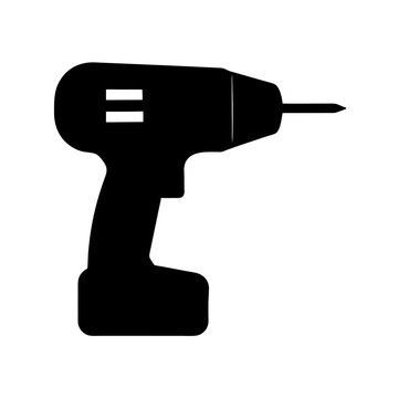 black cordless drill isolated white background clip art preview
