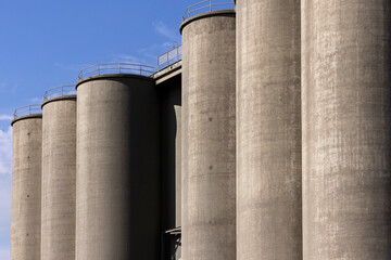 Detail of repeating concrete columns