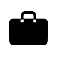 Elegant Black Briefcase Outline Vector on White Backdrop