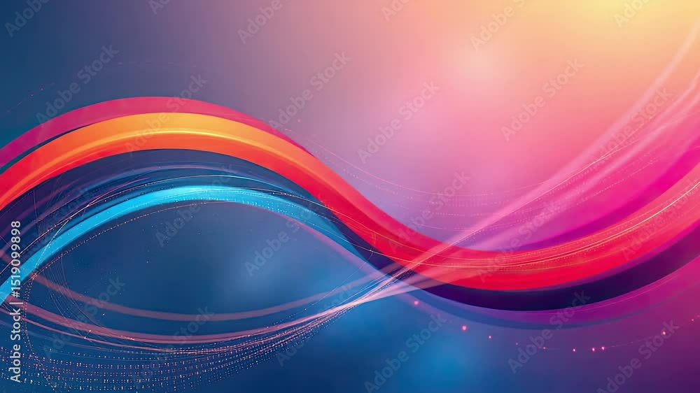 Poster colorful abstract wave patterns on a soft gradient background for design, wallpaper, and creative pr
