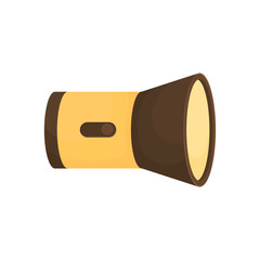 Big powerful flashlight. Hand flashlight in yellow color. Light source