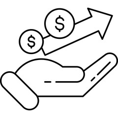 Profit Icon with Hand