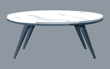 Minimalist White Marble Oval Coffee Table