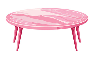 Charming Pink Oval Coffee Table Design