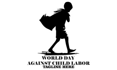vector graphic of world day against child labor flat art. world day against child labor vector illustration, world day against child labor logo design with white background
