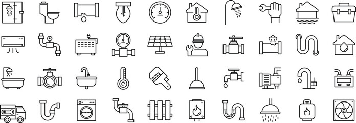 home improvement icon set, renovation icon set, architecture icon pack, line icon set.