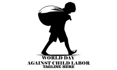 vector graphic of world day against child labor flat art. world day against child labor vector illustration, world day against child labor logo design with white background