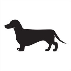 Dachshund Dog silhouette icon vector illustration design on white background