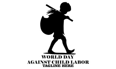 vector graphic of world day against child labor flat art. world day against child labor vector illustration, world day against child labor logo design with white background