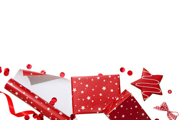 Fototapeta premium 4 July holiday attributes, isolated on white background