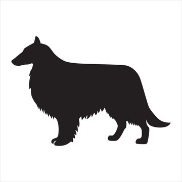 Shetland Sheepdog Dog silhouette icon vector illustration design on white background