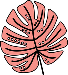 Abstract Plant And Leaves Shape Element