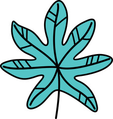 Abstract Plant And Leaves Shape Element