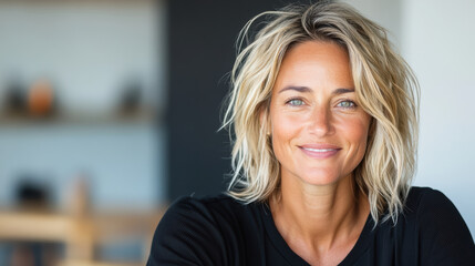 Bright smile natural light casual portrait relaxed atmosphere confident expression