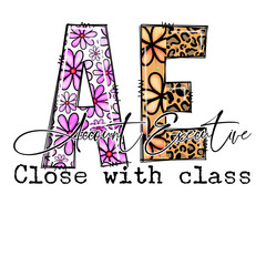 AF Account Executive Close with Class Design - Floral Leopard Print
