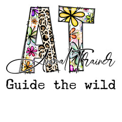 Animal Trainer Guide the Wild - Colorful Floral and Leopard Print Design
