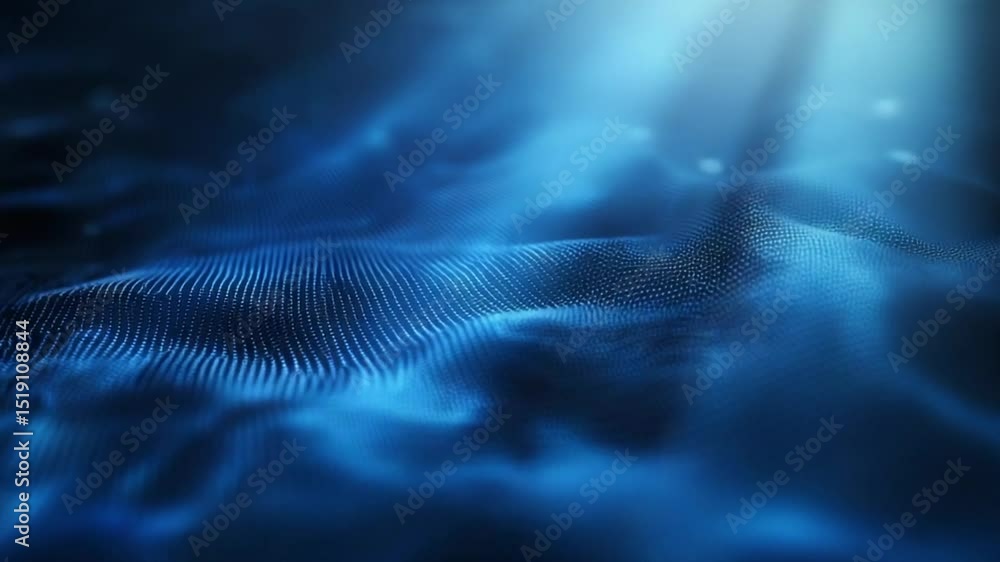 Aufkleber dynamic blue abstract technology background with light streaks and flowing particles