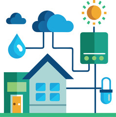 icons showing climate action like planting trees