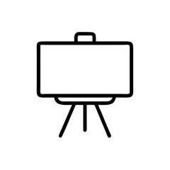 Blank Easel Icon Vector Outline of Art Stand with Canvas