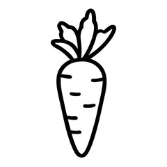 Carrot Icon Vector Outline Illustration of Vegetable Isolated