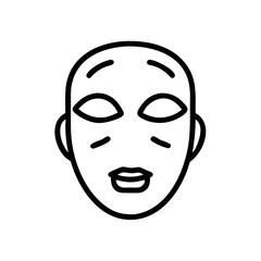 Outline Facial Mask Icon for Skincare and Beauty Treatment Concepts