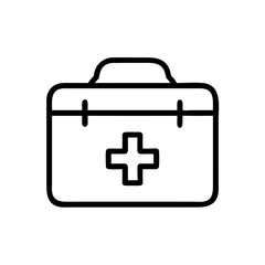 Obraz premium Outline First Aid Box Icon for Medical Emergency and Healthcare Use