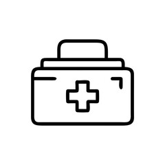 First Aid Medical Kit Outline Icon for Healthcare and Emergency Use