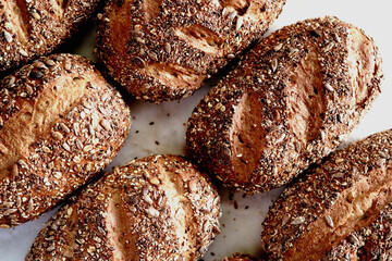 close up of bread rolls