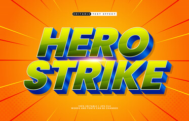 hero strike editable text effect with a super and hero text effect