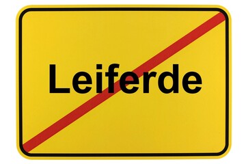 Illustration eines Ortsschildes der Gemeinde Leiferde in Niedersachsen