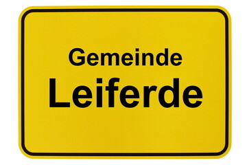 Illustration eines Ortsschildes der Gemeinde Leiferde in Niedersachsen