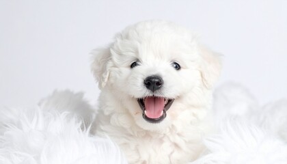 golden retriever puppy on white