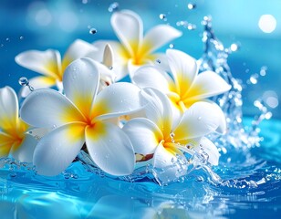 frangipani flowers in water
