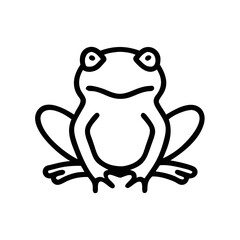 Frog Line Icon for Nature, Wildlife, and Amphibian Illustration