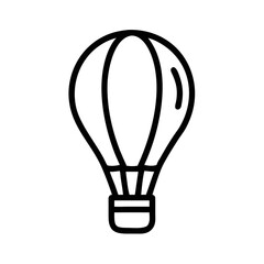 Obraz premium Hot Air Balloon Icon Outline – Flight Travel Symbol Line Art
