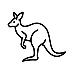 Kangaroo Icon Outline – Australian Animal Line Art Symbol