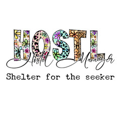 Floral Leopard Print Hostel Manager Design for Apparel