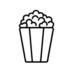Popcorn Icon – Outline Snack Illustration for Movie or Cinema Theme
