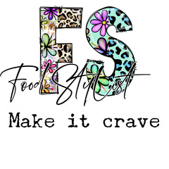Food Stylist Design, Make It Crave, Floral Leopard Print Graphic Tee