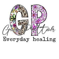 General Practitioner Everyday Healing Design with Flowers and Leopard Print