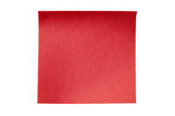 Rectangle of textured red paper isolated on white or transparent png