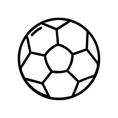 Obraz premium Simple Soccer Ball Outline Icon in Minimal Style on White Background