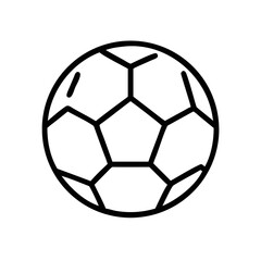 Obraz premium Soccer Ball Icon in Simple Line Style Isolated on White Background