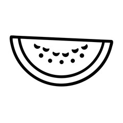 Watermelon Slice Icon Outline Vector Illustration