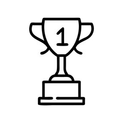 Trophy Cup Icon Outline Vector Illustration