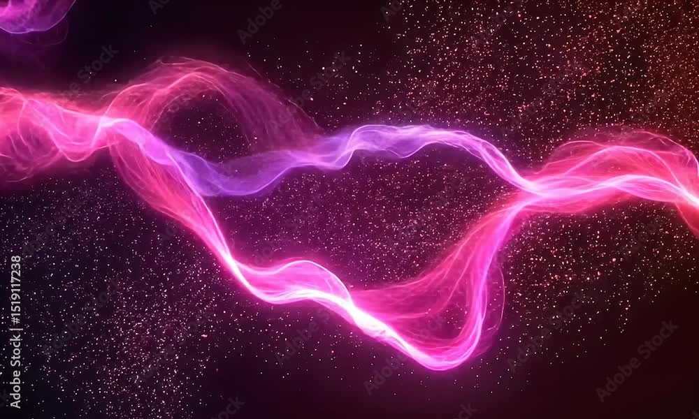Poster abstract background with pink and purple glowing waves of light energy stream in a dynamic motion de