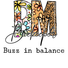 RM Beekeeper Design with Flowers and Leopard Print, Buzz in Balance Graphic Tee