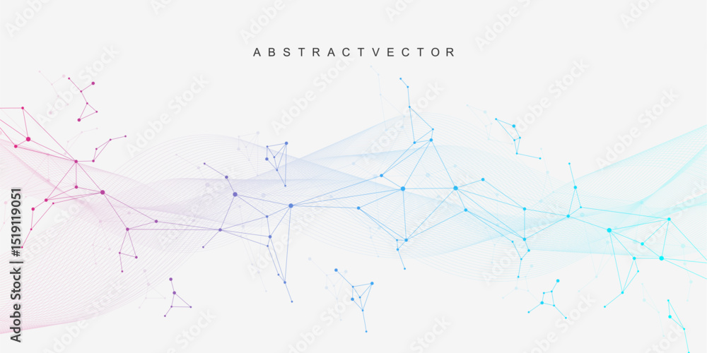 Aufkleber molecular structure dna, atom, neurons. science concept for your design. connected lines with dots. 