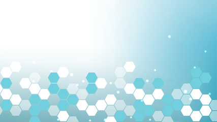 Modern health care abstract background with lines, dots and hexagons. Medical innovation banner template concept. Vector illustration.